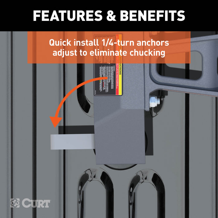 CURT 16030 Puck 5th Wheel Legs; Select Silverado; Sierra HD; 8ft. Bed; 30K; Teridium Grey - Truck Part Superstore