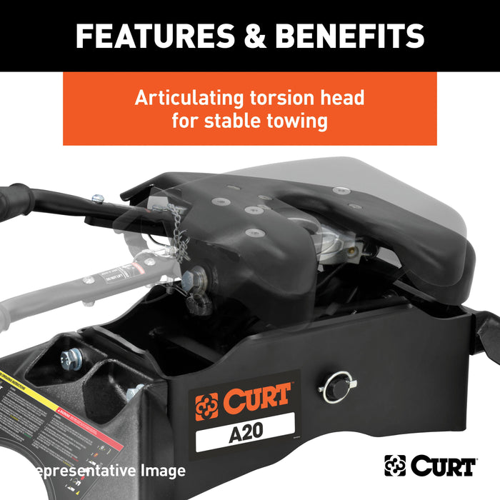 CURT 16044 A20 5th Wheel Hitch; Select Ram 2500; 3500; 8ft. Bed Puck System - Truck Part Superstore