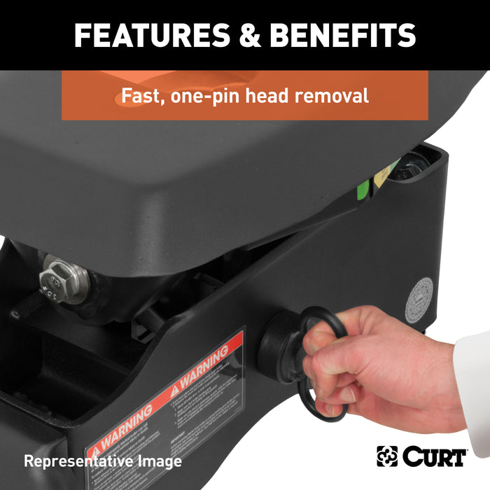 CURT 16070 A30 5th Wheel Hitch; Select Silverado; Sierra 2500; 3500 HD; 8ft. Bed Puck Syste - Truck Part Superstore