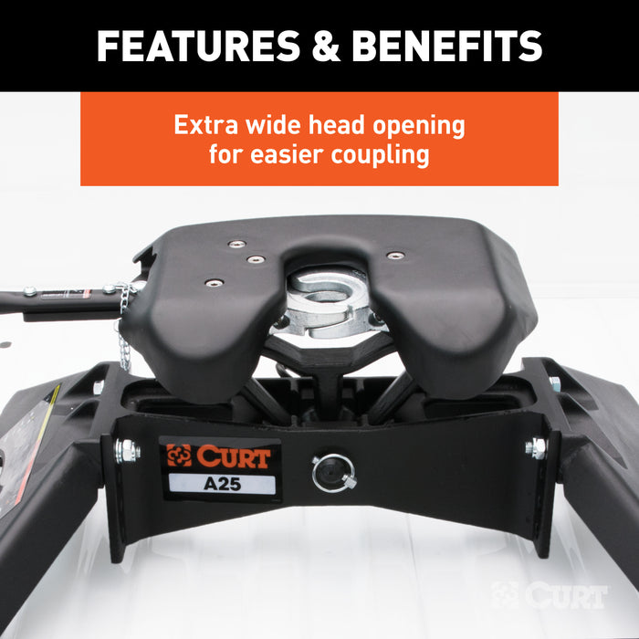 CURT 16070 A30 5th Wheel Hitch; Select Silverado; Sierra 2500; 3500 HD; 8ft. Bed Puck Syste - Truck Part Superstore