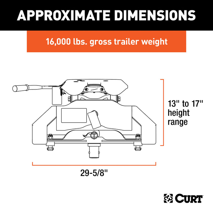 CURT 16073 A16 5th Wheel Hitch; Select Nissan Titan XD; 8ft. Bed Puck System - Truck Part Superstore