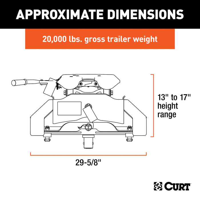 CURT 16074 A20 5th Wheel Hitch; Select Nissan Titan XD; 8ft. Bed Puck System - Truck Part Superstore