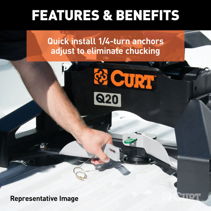 CURT 16074 A20 5th Wheel Hitch; Select Nissan Titan XD; 8ft. Bed Puck System - Truck Part Superstore