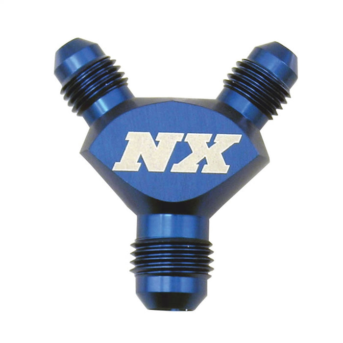 Nitrous Express 16076 3AN x 3AN x 3AN BILLET PURE-FLO Y FITTING (BLUE) - Truck Part Superstore