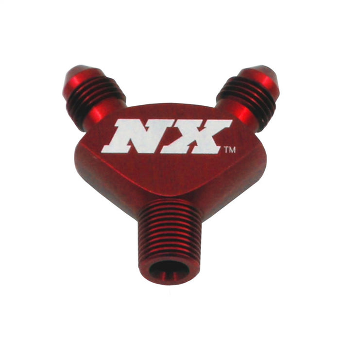Nitrous Express 16077 1/8NPT x 3AN x 3AN BILLET PURE-FLO Y FITTING (RED) - Truck Part Superstore