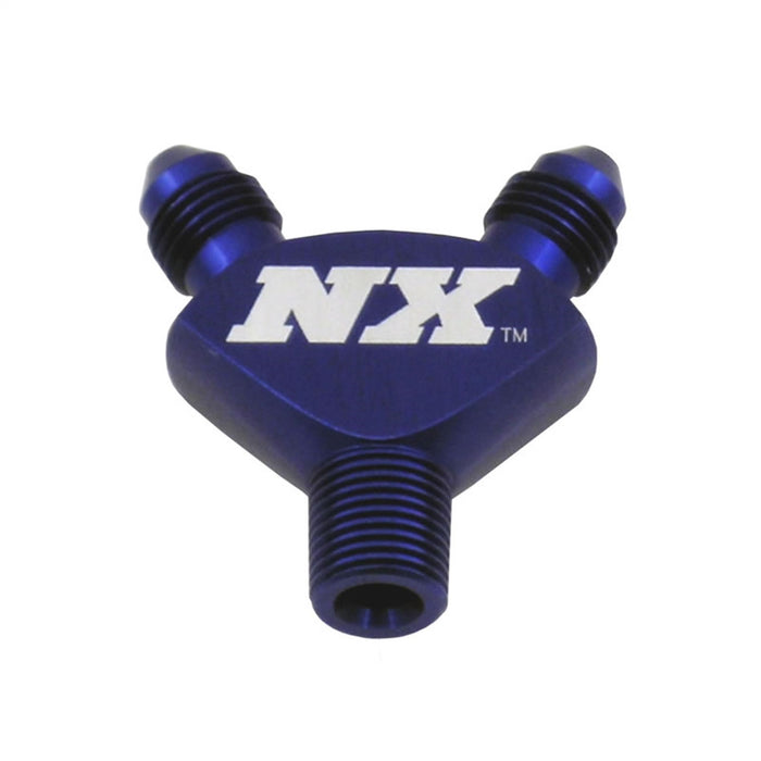 Nitrous Express 16078 1/8NPT x 3AN x 3AN BILLET PURE-FLO Y FITTING (BLUE) - Truck Part Superstore