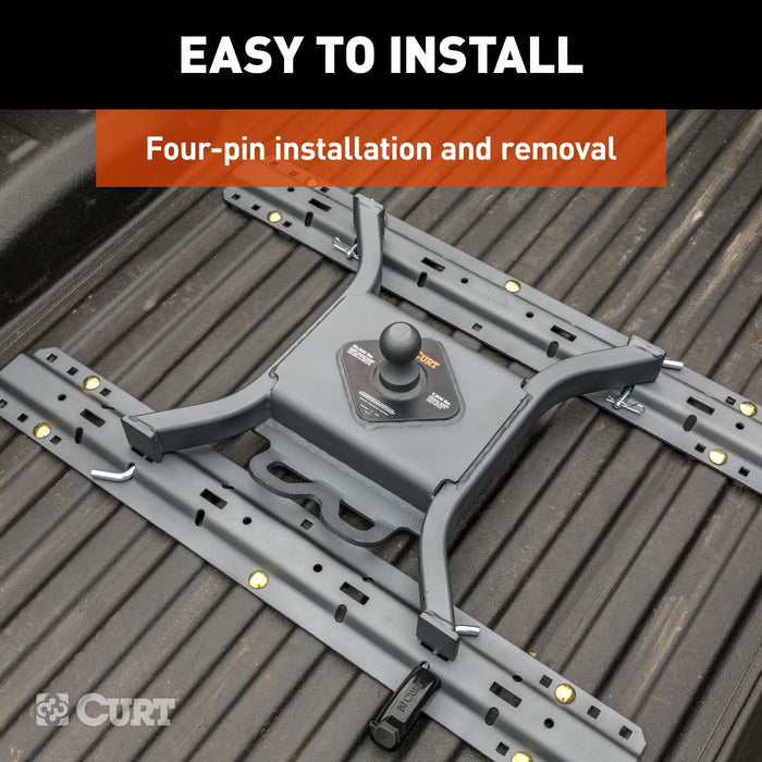 CURT 16090 Spyder 5th Wheel Rail Gooseneck Hitch with 2-5/16in. Ball; 30K - Truck Part Superstore