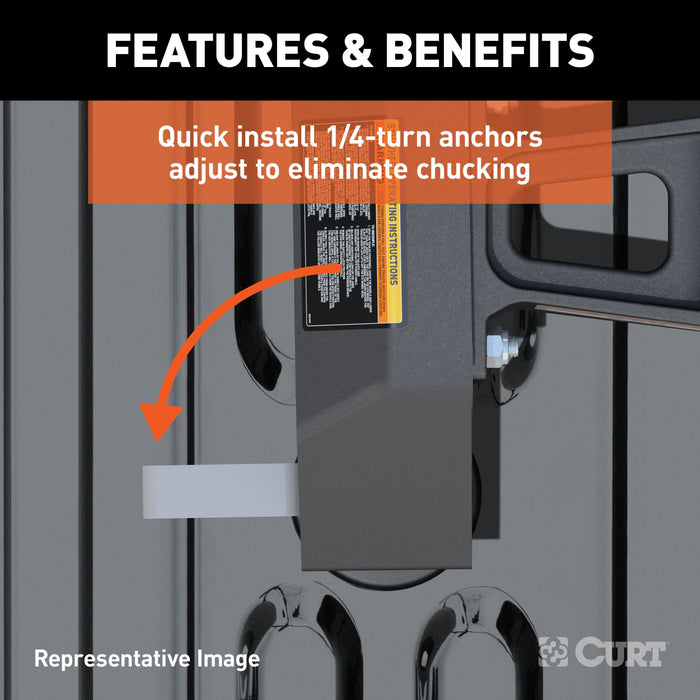 CURT 16096 Q25 5th Wheel Hitch; Select Silverado; Sierra 2500; 3500 HD; 8ft. Bed Puck Syste - Truck Part Superstore