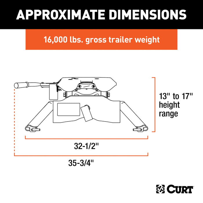 CURT 16120 CURT 16120 A16 5th Wheel Hitch; 16;000 lbs - Truck Part Superstore