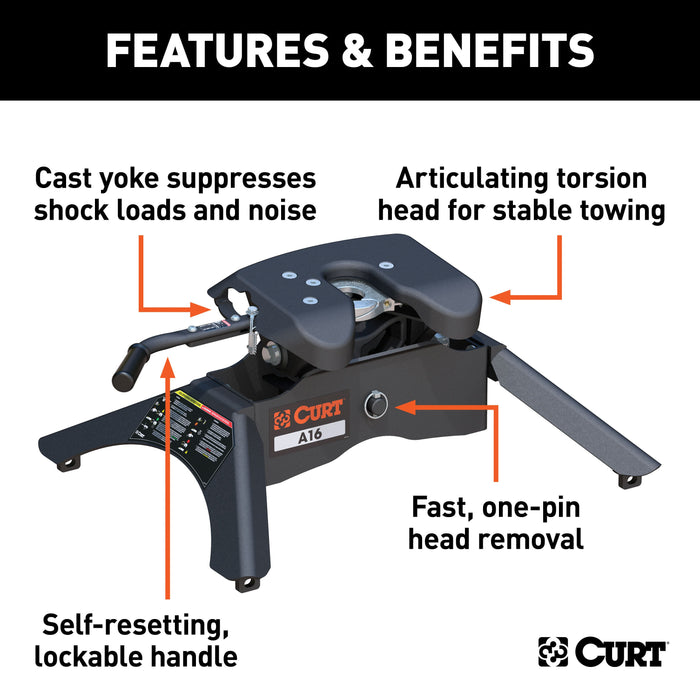 CURT 16120 CURT 16120 A16 5th Wheel Hitch; 16;000 lbs - Truck Part Superstore