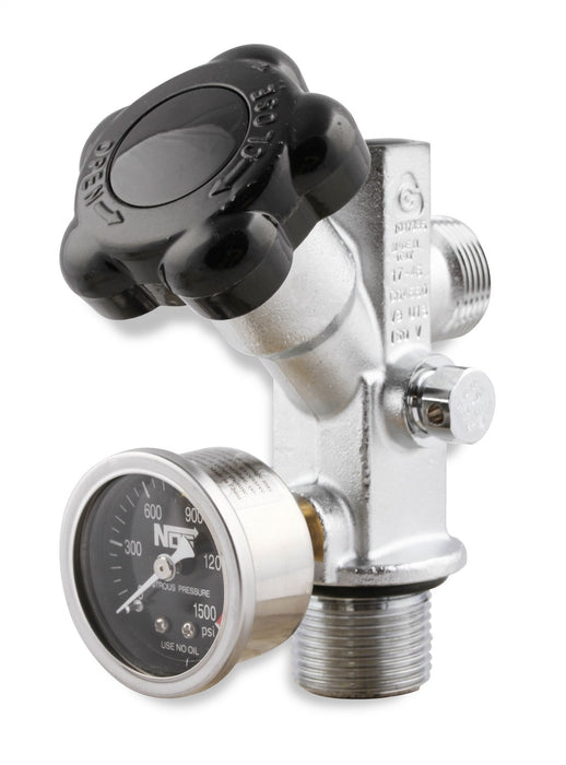 NOS/Nitrous Oxide System 16137BNOS Super Hi-Flow Nitrous Bottle Valve; w/Black Gauge; - Truck Part Superstore