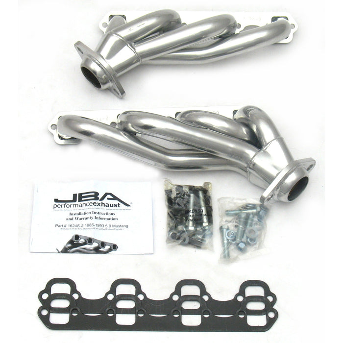 JBA Racing Headers 1624S-2JS 86-93 Mustang 5.0L 1-5/8" Sil Cer - Truck Part Superstore