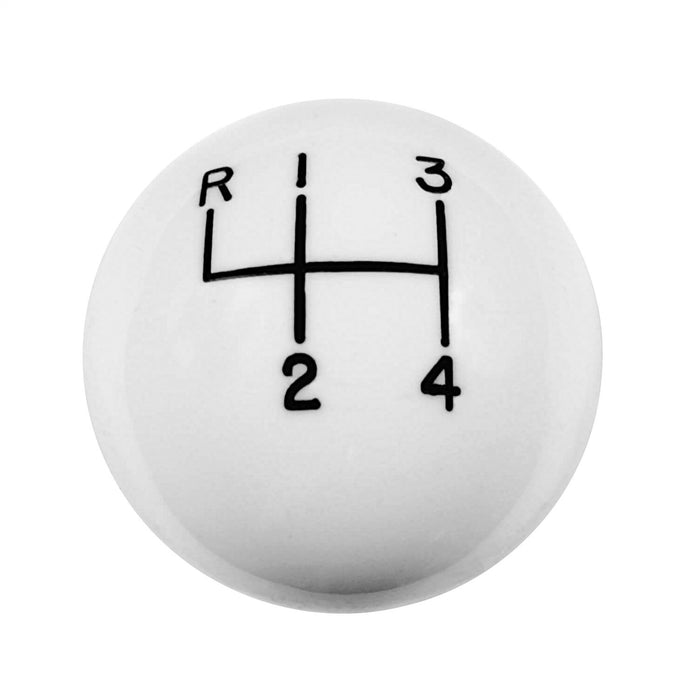 Hurst 1630002 Classic Shifter Knob; 4 Speed; 3/8 in.-24 Threads; White; - Truck Part Superstore