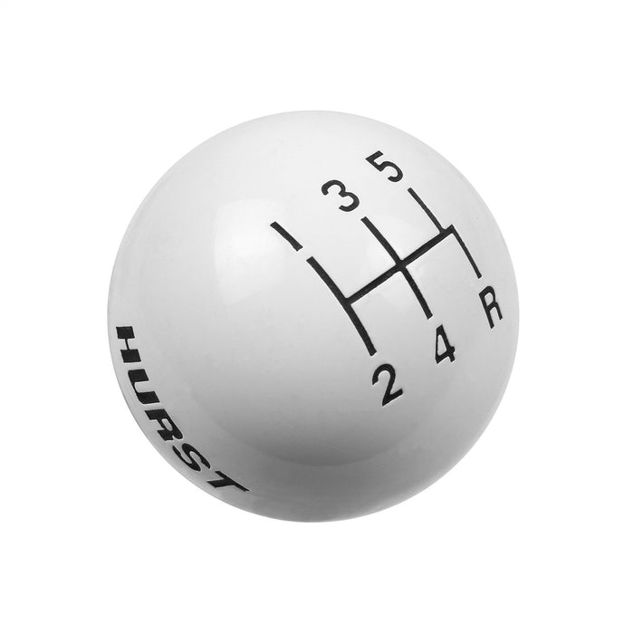 Hurst 1630025 Shifter Knob; White 5-Speed; 3/8 in. 16 Threads; - Truck Part Superstore