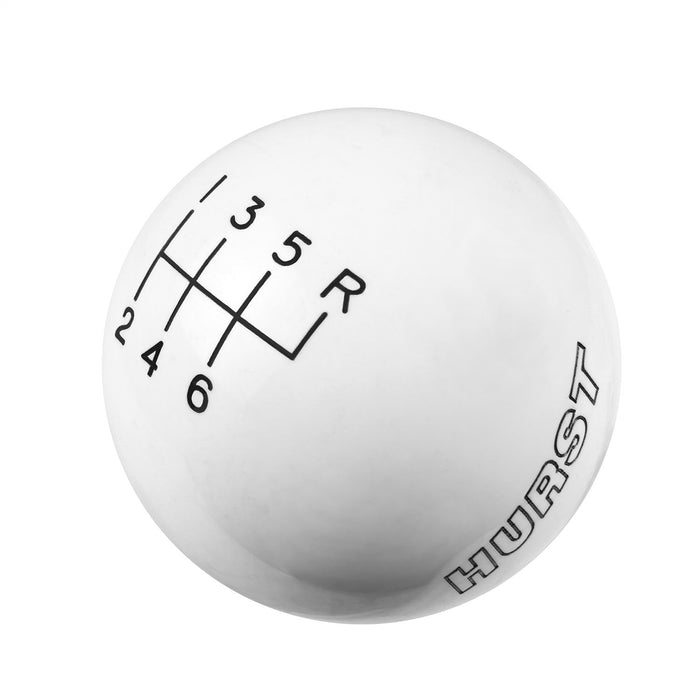Hurst 1630056 Classic Shifter Knob; 6 Speed; 9/16 in.-18 Threads; White; - Truck Part Superstore