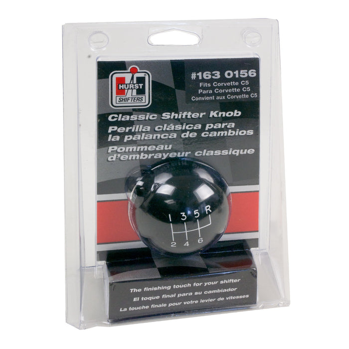 Hurst 1630156 Classic Shifter Knob; 6 Speed; 9/16 in.-18 Threads; Black; - Truck Part Superstore