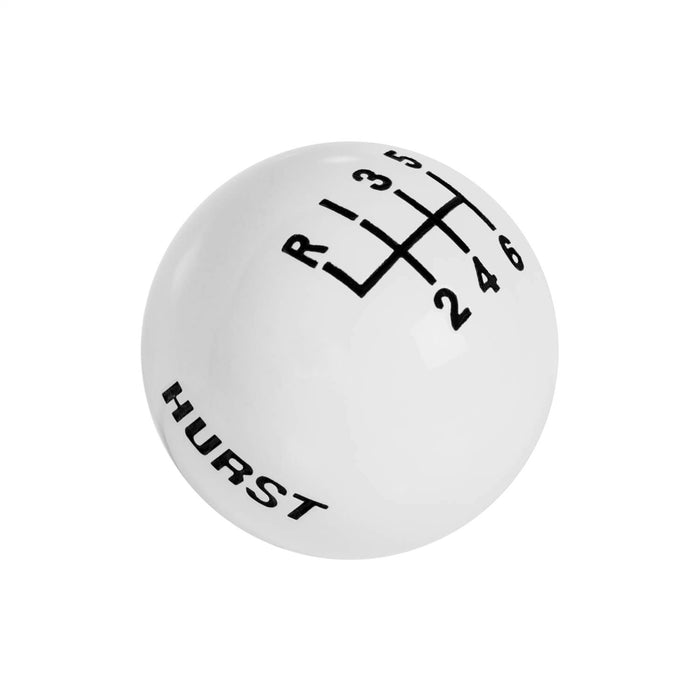 Hurst 1630185 Shifter Knob; White 6 Speed U-L Pattern; 3/8 in. 16 Threads; - Truck Part Superstore