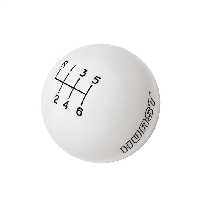 Hurst 1630225 Classic Shifter Knob; 6 Speed; M12-1.25 Threads; White; - Truck Part Superstore