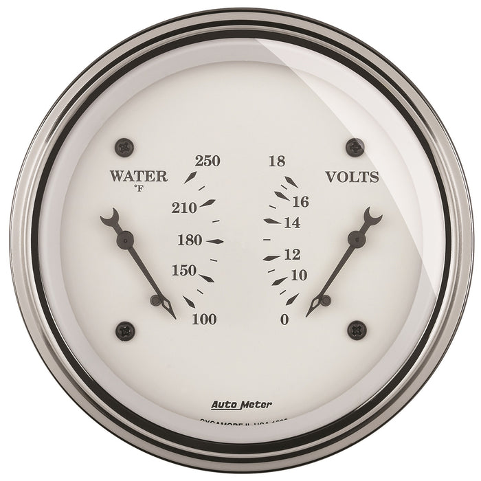 AutoMeter 1630 GAUGE; DUAL; WTMP/VOLT; 3 3/8in.; 250deg.F/18V; ELEC; OLD TYME WHITE - Truck Part Superstore