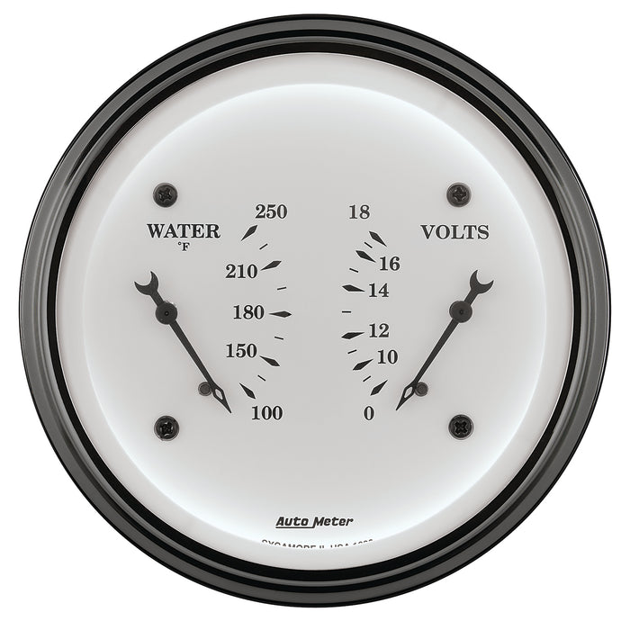 AutoMeter 1630 GAUGE; DUAL; WTMP/VOLT; 3 3/8in.; 250deg.F/18V; ELEC; OLD TYME WHITE - Truck Part Superstore