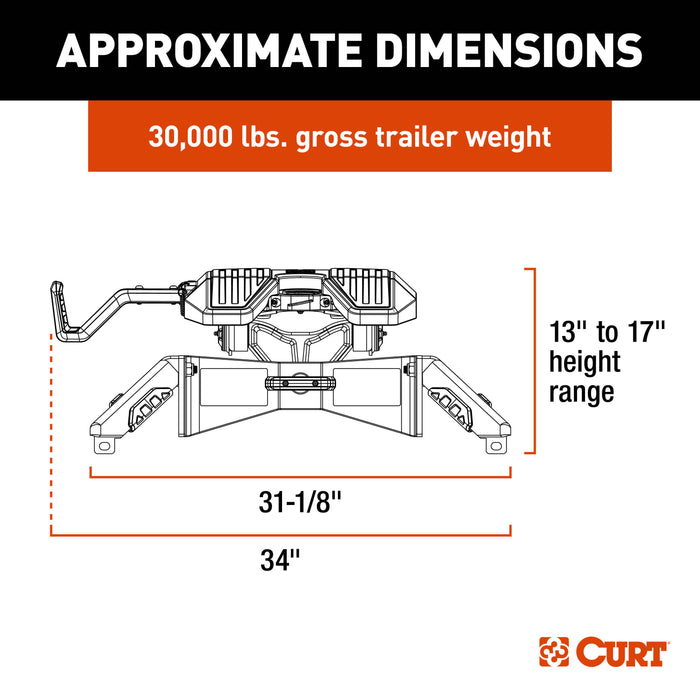 CURT 16320 CURT 16320 PowerRide 30K 5th Wheel Hitch; 30;000 lbs - Truck Part Superstore