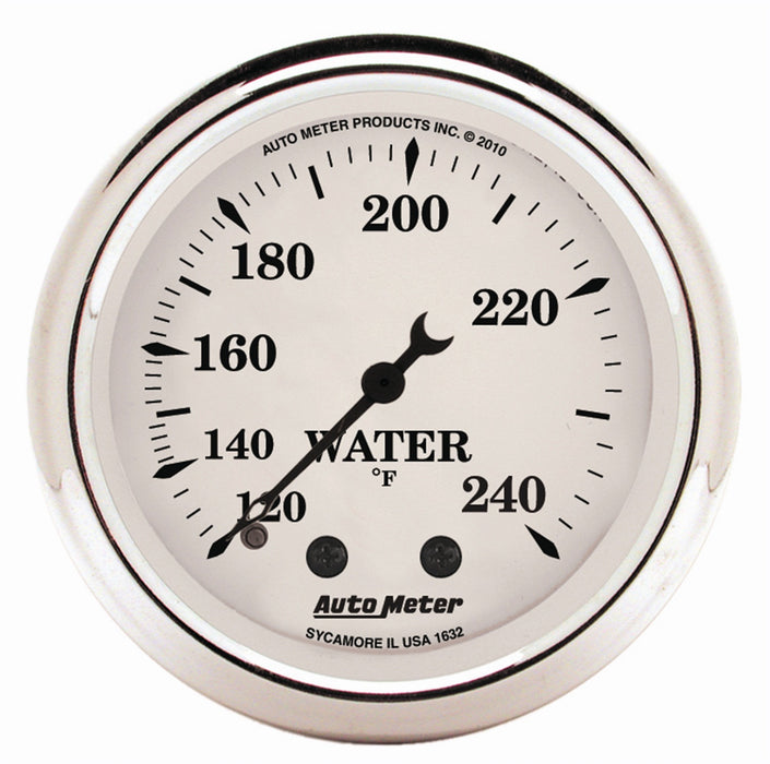 AutoMeter 1632 GAUGE; WATER TEMP; 2 1/16in.; 120-240deg.F; MECH; OLD TYME WHITE - Truck Part Superstore