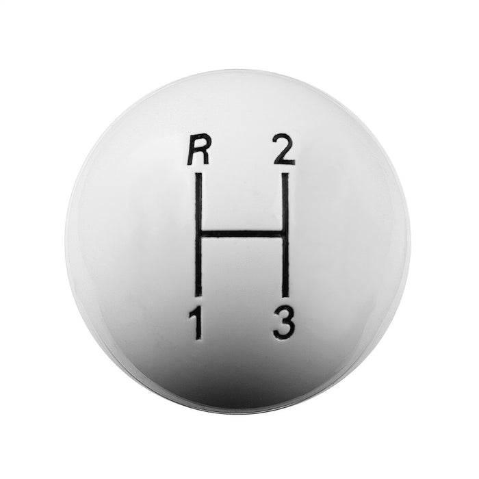 Hurst 1637624 Shifter Knob; White 3-Speed; 3/8 in. 16 Threads; - Truck Part Superstore