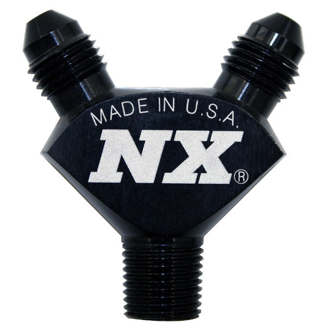 Nitrous Express 16378 1/8NPT x 3AN x 3AN BILLET PURE-FLO Y FITTING (BLACK) - Truck Part Superstore
