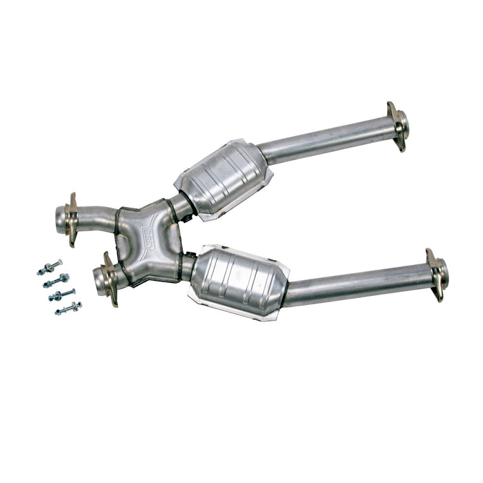 BBK Performance Parts 1638 1996-2004 MUSTANG GT 2-1/2 SHORT MID X PIPE WITH HIGH FLOW CATALYTIC CONVERTERS - Truck Part Superstore