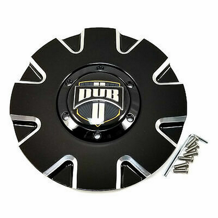 DUB 1PC 16390-15BME DUB PUSH CAP-BLACK/MILLED EDGE - Truck Part Superstore