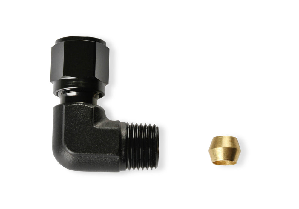 NOS/Nitrous Oxide System 16478NOS Pipe Fitting Compression; 3/16 in. Tube To 90 Deg. 1/8 in. NPT FTG; Black; - Truck Part Superstore