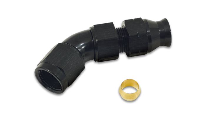 Vibrant Performance 16556 45 Degree Tube to Female AN Adapter; Tube O.D. - 3/8 in.; AN Size: -6; - Truck Part Superstore