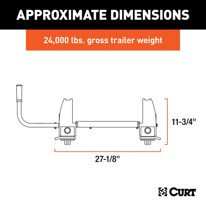 CURT 16570 CURT 16570 R24 5th Wheel Roller for Short Bed Trucks; 24;000 lbs - Truck Part Superstore