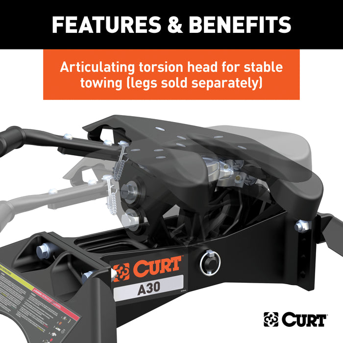 CURT 16590 CURT 16590 A30 5th Wheel Hitch Head Only; Legs or Roller Required; 30;000 lbs - Truck Part Superstore