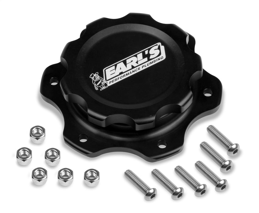 Earl's Performance 166016ERL Fuel Cell Cap; Billet; w/6 Bolt Flange; - Truck Part Superstore