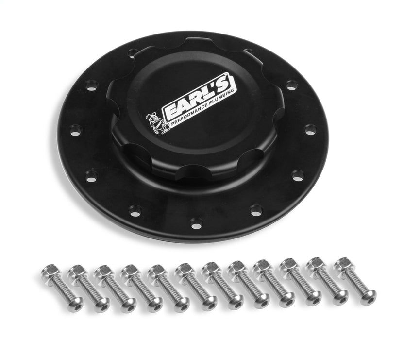 Earl's Performance 166017ERL Fuel Cell Cap; Billet; w/12 Bolt Flange; - Truck Part Superstore