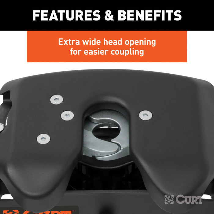 CURT 16621 A16 Sliding 5th Wheel Hitch with Rails; 16;000 lbs. - Truck Part Superstore