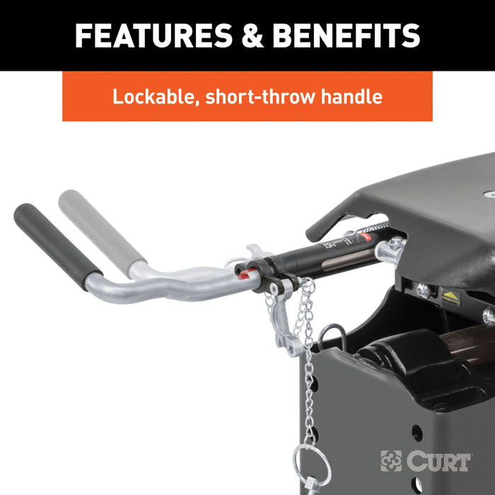 CURT 16636 Q20 Sliding 5th Wheel Hitch with Rails; 20;000 lbs. - Truck Part Superstore