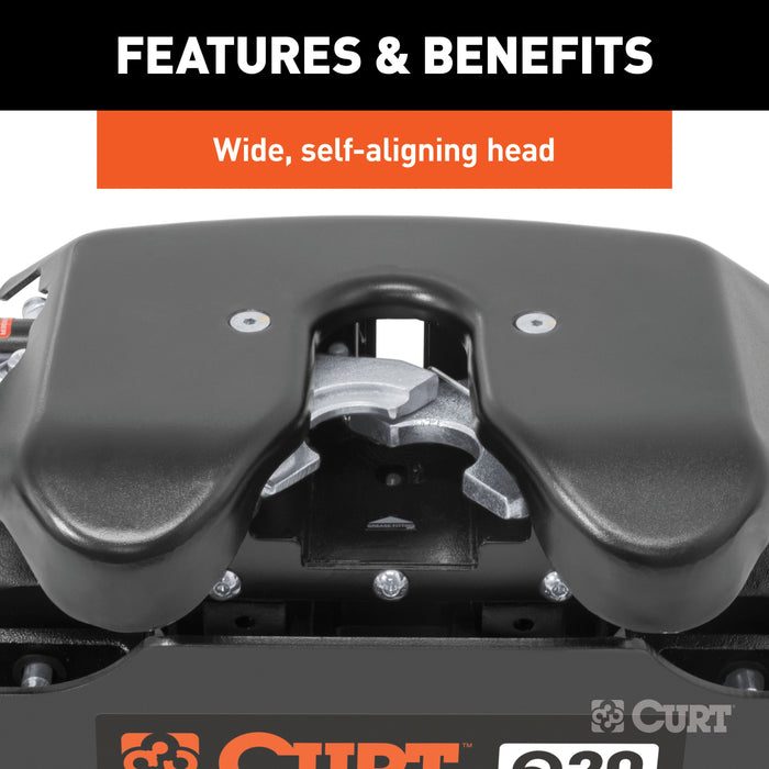 CURT 16636 Q20 Sliding 5th Wheel Hitch with Rails; 20;000 lbs. - Truck Part Superstore