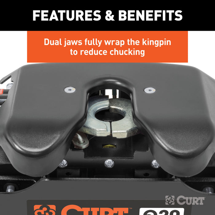 CURT 16636 Q20 Sliding 5th Wheel Hitch with Rails; 20;000 lbs. - Truck Part Superstore
