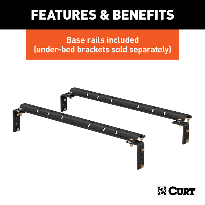 CURT 16636 Q20 Sliding 5th Wheel Hitch with Rails; 20;000 lbs. - Truck Part Superstore