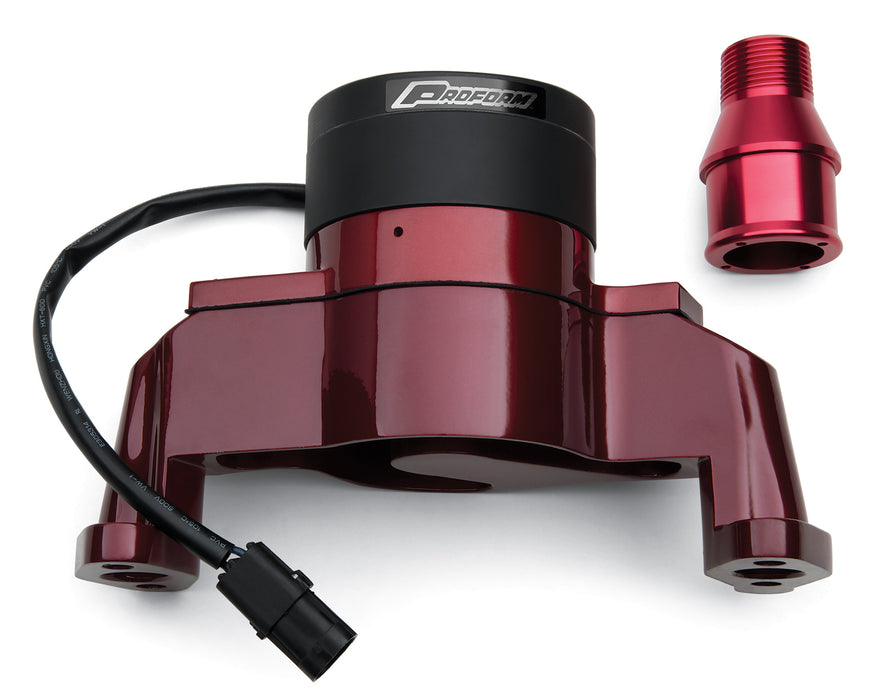 ProForm 66225R Electric Engine Water Pump Aluminum Red Powder Coat Fits SB Chevy Engines Proform - Truck Part Superstore