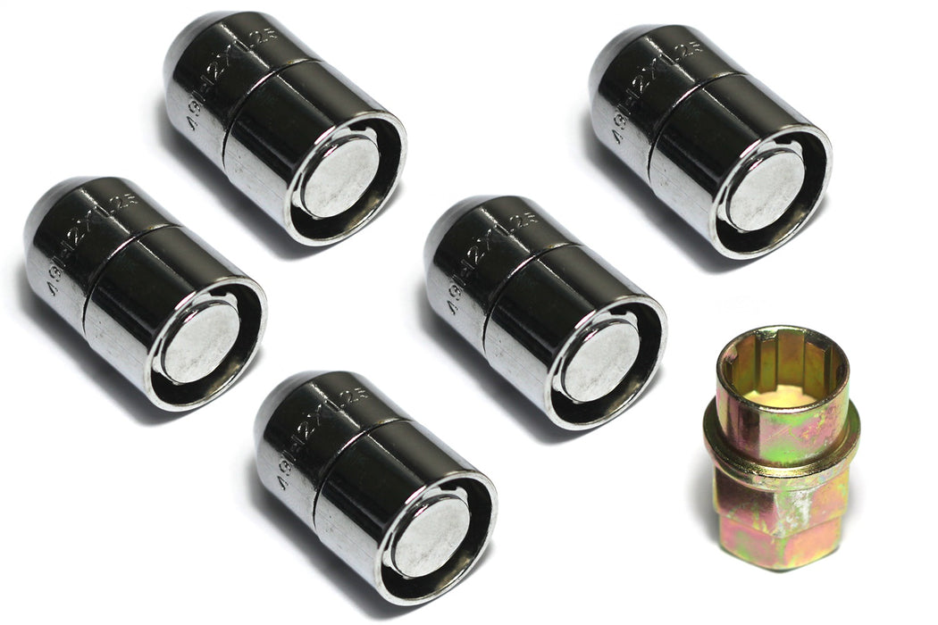 Rugged Ridge 16715.20 Wheel Lock Set; Five Piece Wheel Lock Set; 1/2-20 Thread;  Chrome; - Truck Part Superstore