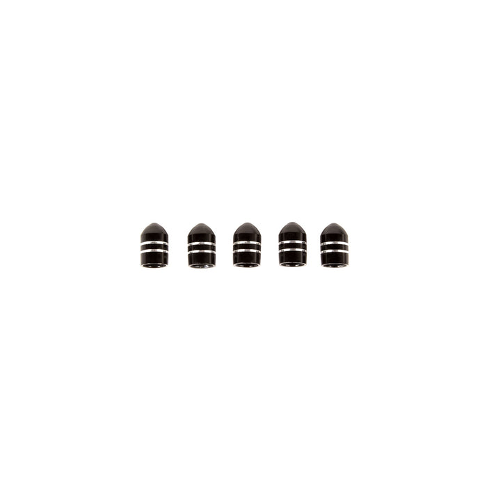 Rugged Ridge 16715.26 Valve Stem Cap; Aluminum; 5 Pack; Black; - Truck Part Superstore