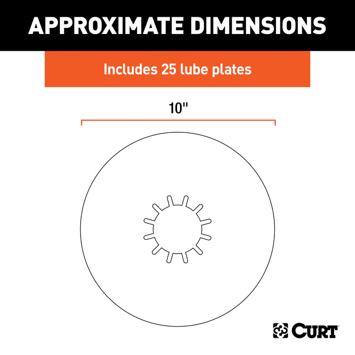 CURT 16721025 CURT 16721025 5th Wheel Hitch Lube Plates; 10-Inch Diameter; 25-Pack - Truck Part Superstore