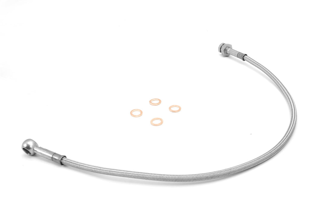 Rugged Ridge 16734.06 Brake Hose; Front; Pair; Braided Stainless Steel; 15 in. Length; - Truck Part Superstore