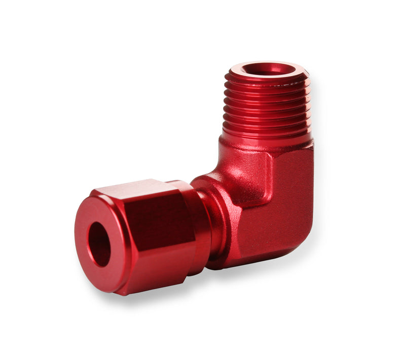 NOS/Nitrous Oxide System 16477NOS Pipe Fitting Compression; 3/16 in. Tube To 90 Deg. 1/8 in. NPT FTG; Red; - Truck Part Superstore