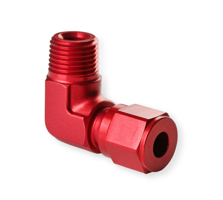 NOS/Nitrous Oxide System 16477NOS Pipe Fitting Compression; 3/16 in. Tube To 90 Deg. 1/8 in. NPT FTG; Red; - Truck Part Superstore