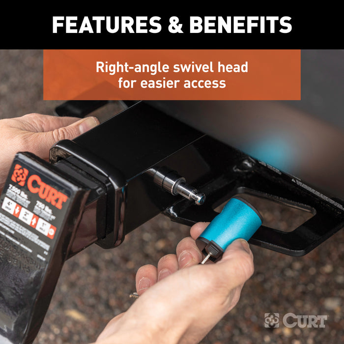 CURT 23504 5/8in. Hitch Lock (2in. or 2-1/2in. Receiver; Right-Angle; Chrome) - Truck Part Superstore