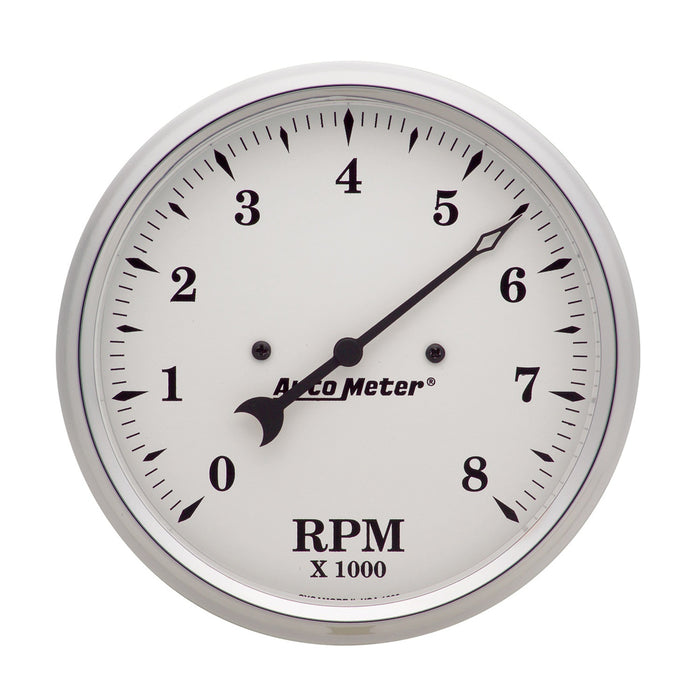 AutoMeter 1699 GAUGE; TACHOMETER; 5in.; 8K RPM; IN-DASH; OLD TYME WHITE - Truck Part Superstore